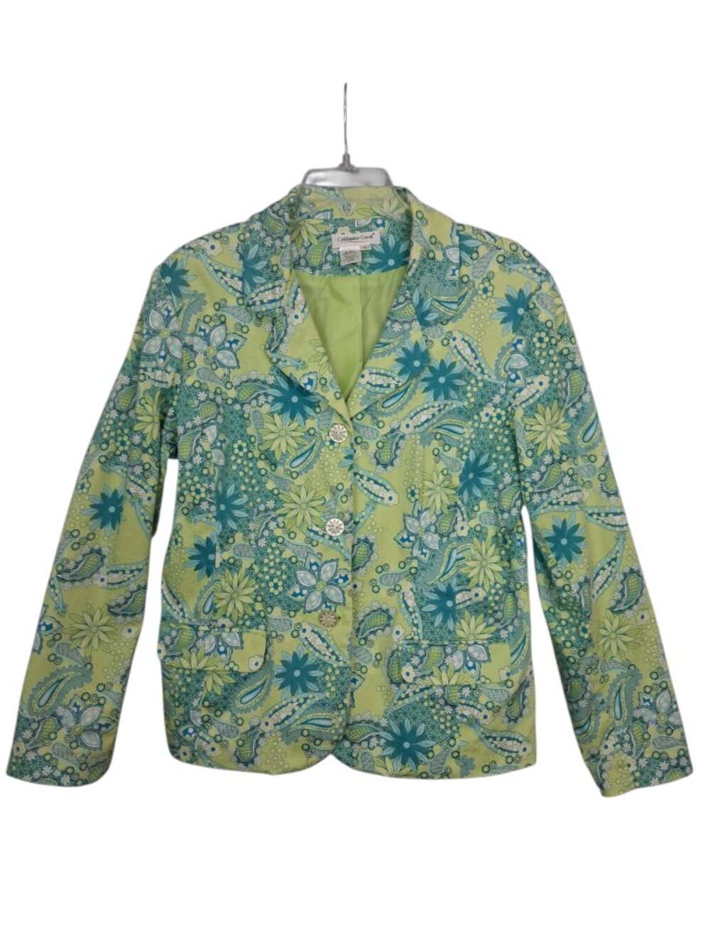 Coldwater Creek | Green Floral Spring Blazer Jacket | Size L